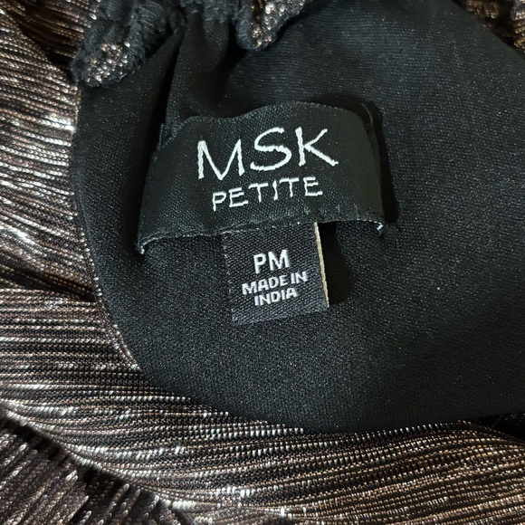 MSK Metallic Smocked Tiered Mock-Neck Sleeveless‎ Dress - Picture 12 of 13